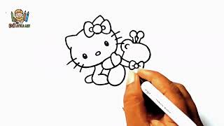 How to Draw Hello Kitty on Giraffe Step by Step for Kids