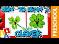 How to draw a fourleaf clover  preschool