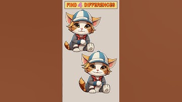 Can You Spot All 4 Differences in This Adorable Cat Puzzle?