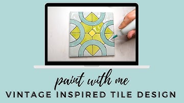 Vintage Retro Inspired Tile Design - Hand Painted Ceramics Using Cuerda Seca Technique