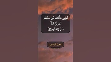 سورة الزخرف الآية ٨٦ الى ٨٩ بصوت الشيخ محمد صديق المنشاوي