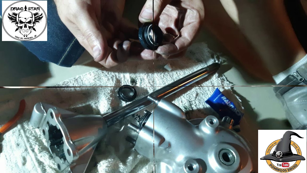 TROCANDO O GUARDA PÓ DO EIXO CARDÃ DA DRAG STAR XVS 650
