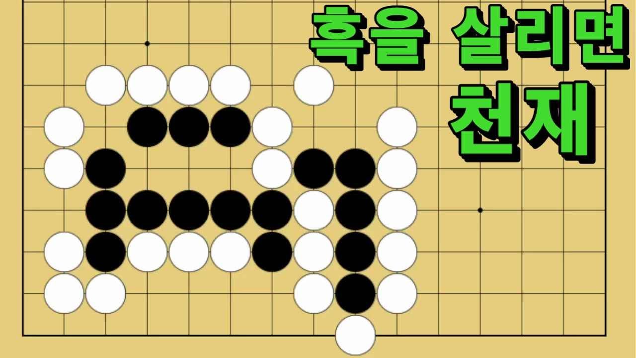 바둑 묘수 사활 - 신비로움을 맛 볼 수 있는 묘수가 있습니다. 흑을 살려보세요.