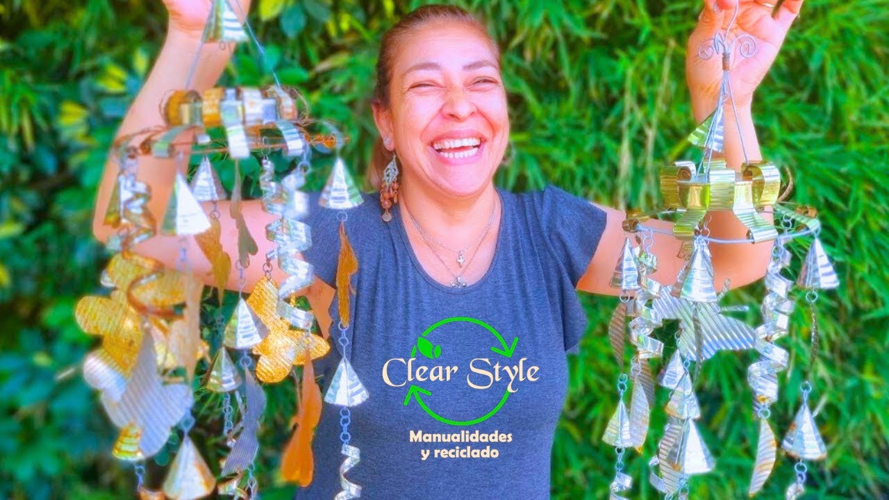 legendaria mariposa llamador decorativa con latas 2