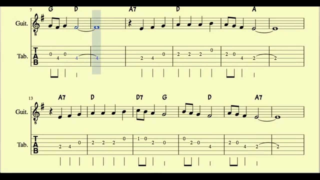 El Tamborilero Tablatura y Partitura del Punteo de Guitarra con Acordes -  YouTube