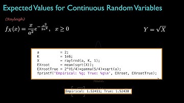 Expected Values for Continuous Random Variables