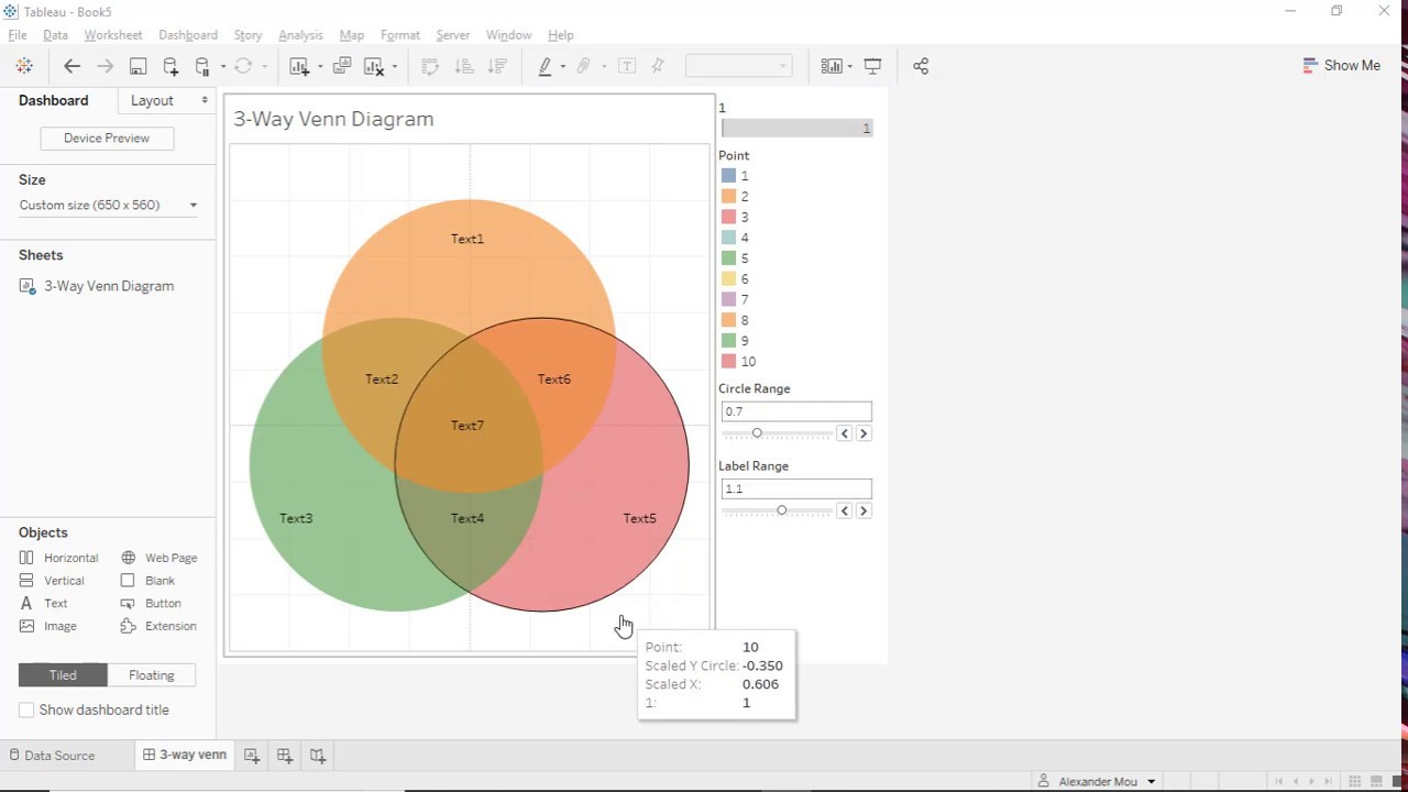 Tableau Mini Tutorial  3-way Venn Diagram Version 2