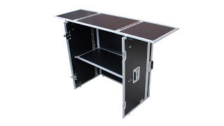 ProX XS-DJSTN BL Portable Foldout Mobile DJ Combo Table Desk Facade w// Wheels