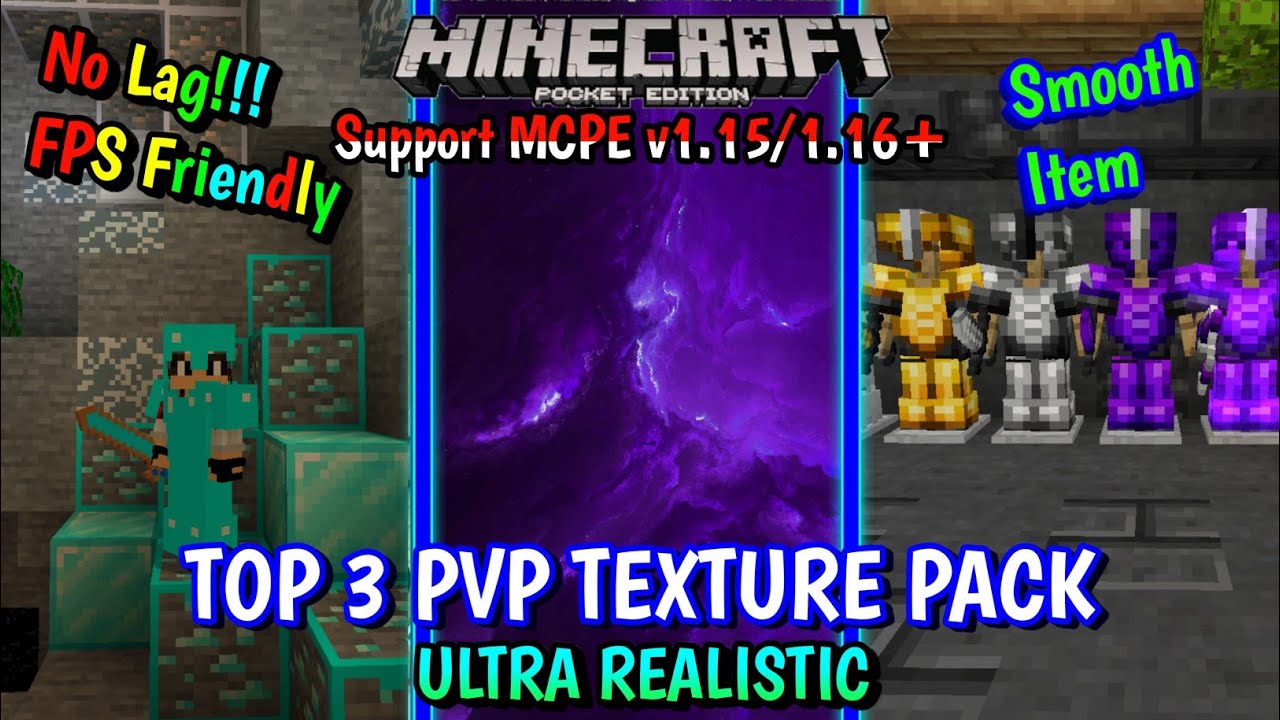 Top 3 MCPE PvP Texture Pack [16×] - Best PvP Texture Pack For Minecraft ...