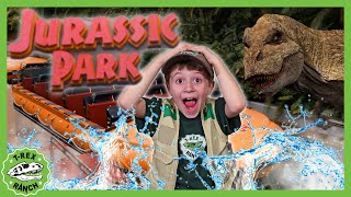 Jurassic Park TRex & Giant Life Size Dinosaurs at Universal Studios! | TRex Ranch Dinosaur Videos