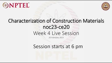 Characterization of Construction Materials (noc23_ce20) Week 4 Problem Solving Session, 20 Feb 2023