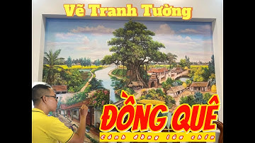 Vẽ tranh tường cánh đồng lúa phong cảnh đồng quê 3d, mẫu mới độc lạ