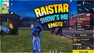 RAISTAR SHOWS ME EMOTE ON TRAINING GROUND😡 GARENA FREE FIRE