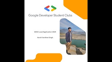 Google Developer Student Clubs(GDSC) Application Video