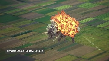 Houdini simulation W.I.P SpaceX Falcon F9R-Dev1 explode #axiom #arnold