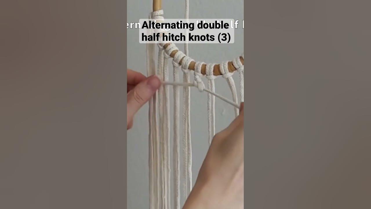 Alternating double half hitch knots tutorial how to make macrame bag