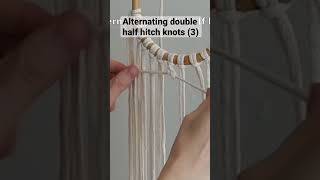 Alternating double half hitch knots tutorial - how to make macrame bag 👇