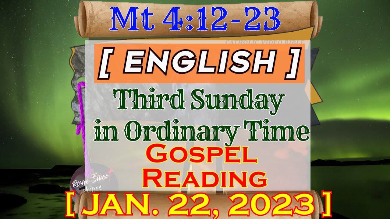 Sunday Gospel Reading [ 01-22-23 ] - YouTube