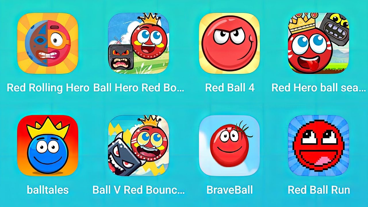 Red Rolling Hero, Ball Hero Red Bounce, Red Ball 4, Ball V, Red Ball Run and More Red Ball Games