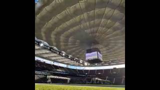 The roof for today's NFL game in Germany folds into the scoreboard 🤯 #nfl #shorts