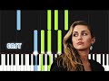 Miley cyrus  flowers  easy piano tutorial by synthly