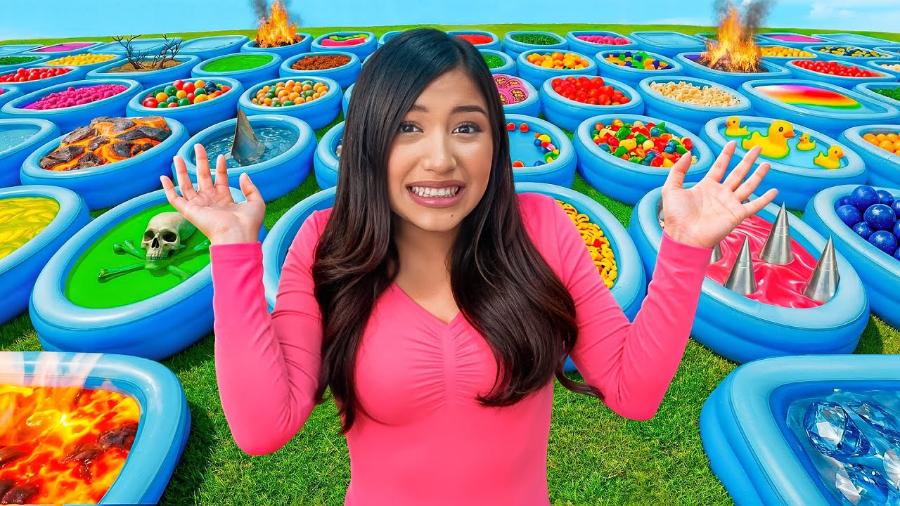 100 MYSTERY POOLS CHALLENGE ‼️gone wrong | eslis