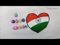 Independence Day Drawing Easy | How to draw Indian flag in 15 August || Heart Flag Drawing #flag 🇮🇳