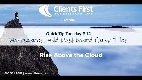 Acumatica Cloud ERP Tip 14: Workspaces Add Dashboard Quick Tiles