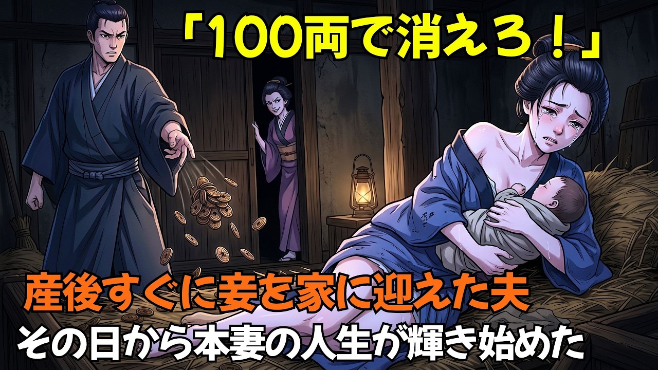 「100両で消えろ！」産後すぐに妾を家に迎えた夫、その日から本妻の人生が輝き始めた。 | 野談 | 時代劇 | 昔話 | 説話 | 民話
