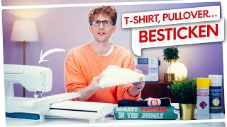 :  T-Shirt besticken mit einer Stickmaschine