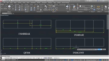 شرح الأوامر DIMCONT , DIMBASE . DIMBREAK , QDIM على برنامج Autocad