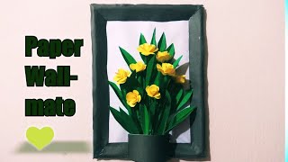 Paper wallmate/Wallhanging decor ideas/How to make a beautiful flower and tree wallmate/wall hanging