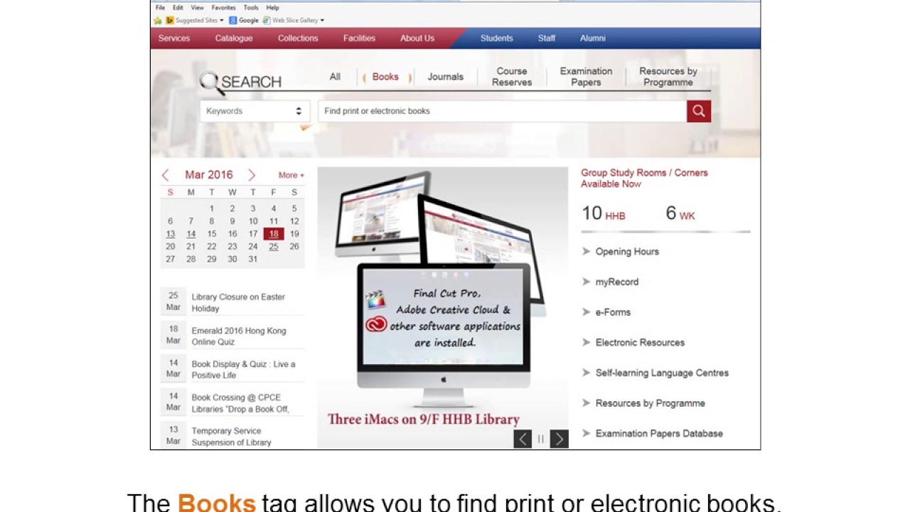 How to use quick search in CPCE Libraries - YouTube