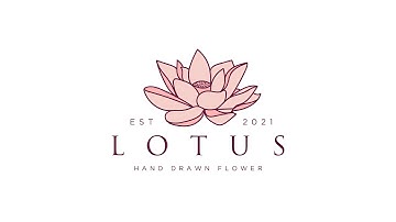 Lotus Flower Hand Drawn Botanical Logo | Adobe Illustrator Tutorial