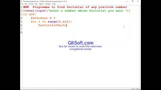 Simple coding of python to find Factorial  #You can also use android app for coding (Pydroid)