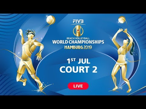 LIVE Full Day 1st July Court 2 FIVB Beach Volleyball World Championships Hamburg 2019