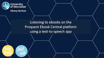 Listening to ebooks on the Proquest Ebook Central platform using a text to speech app