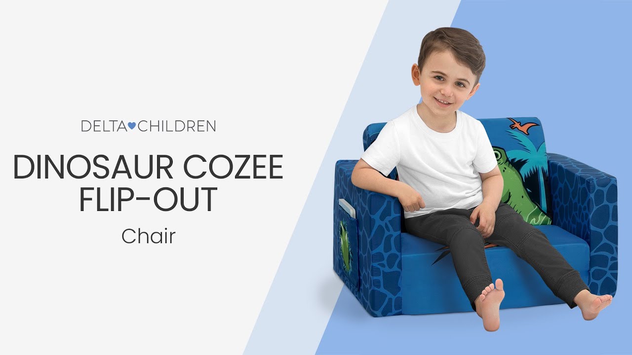 Delta Children Cozee Flip-Out Chair - 2-in-1 Convertible Chair to Lounger  for Toddlers & Kids, Flip-Out Chair