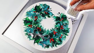 UNREAL Christmas Wreath! EASY Pouring Art Idea! | AB Creative Tutorial screenshot 5