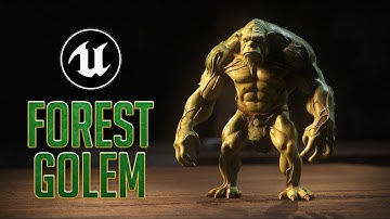 Forest Golem Turntable – Stylized 3D Creature Model for Games
