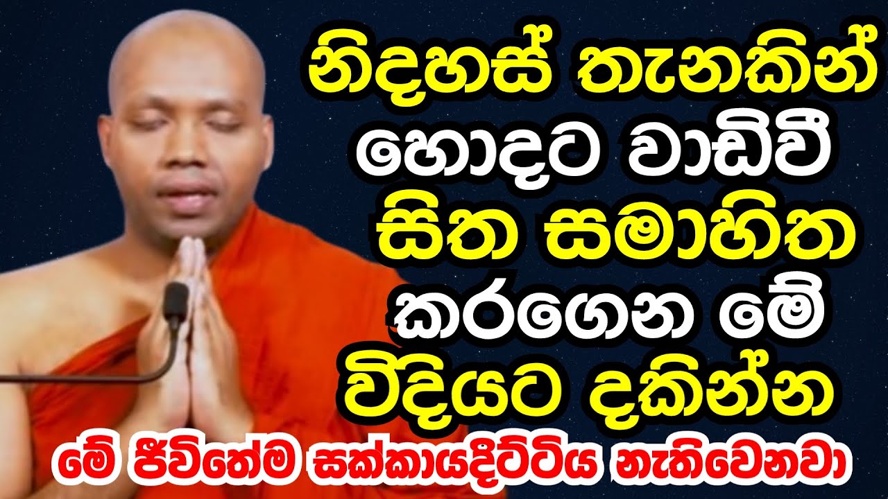 නිදහස් තැනකින් හොදට වාඩිවෙලා සිතසමාහිත කරගෙන මේ විදියට දකින්න | Ven hasalaka seelawimala thero bana
