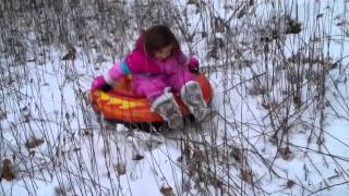 Sledding on the snow at Fair-Meadows December 2012
