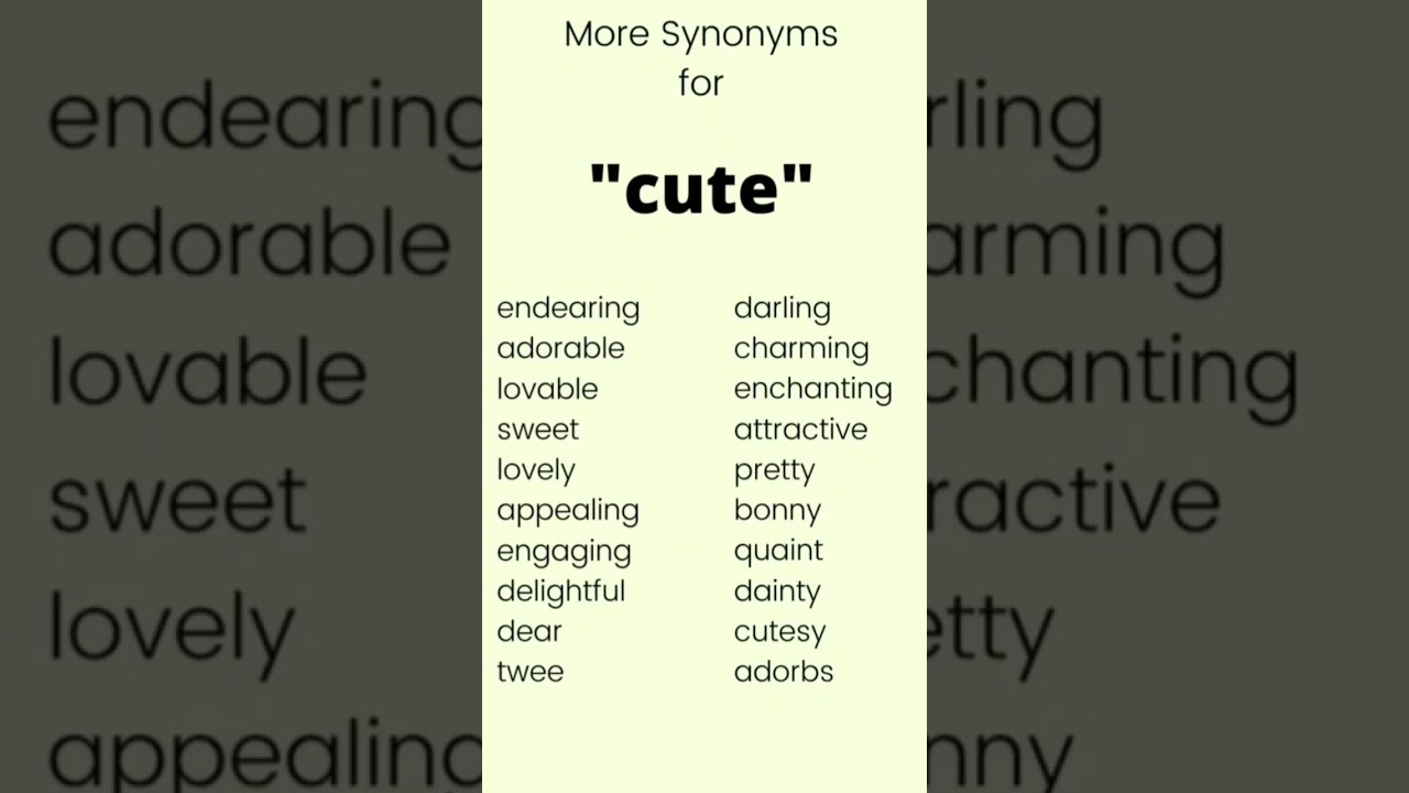more synonyms for cute 