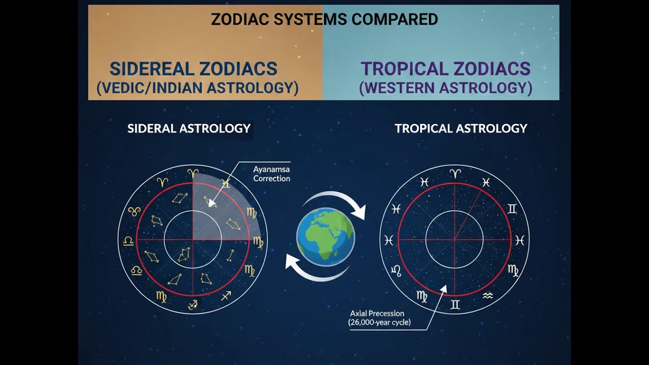 Vedic Astrology(Sidereal Zodiac) Vs Western Astrology(Tropical Zodiac) #astrology #vedicastrology