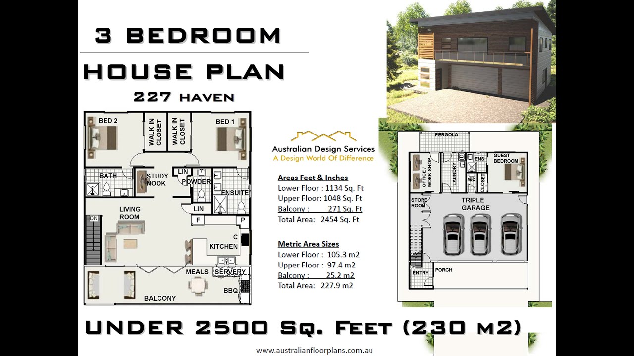 3 BEDROOM GARAGE APARTMENT PLAN YouTube