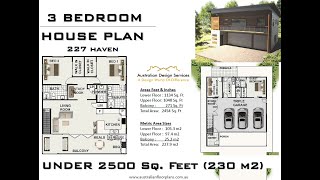 3 BEDROOM GARAGE APARTMENT PLAN