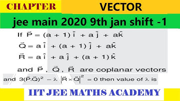 VECTOR JEE MAIN 2020 9  JANUARY SHIFT 1