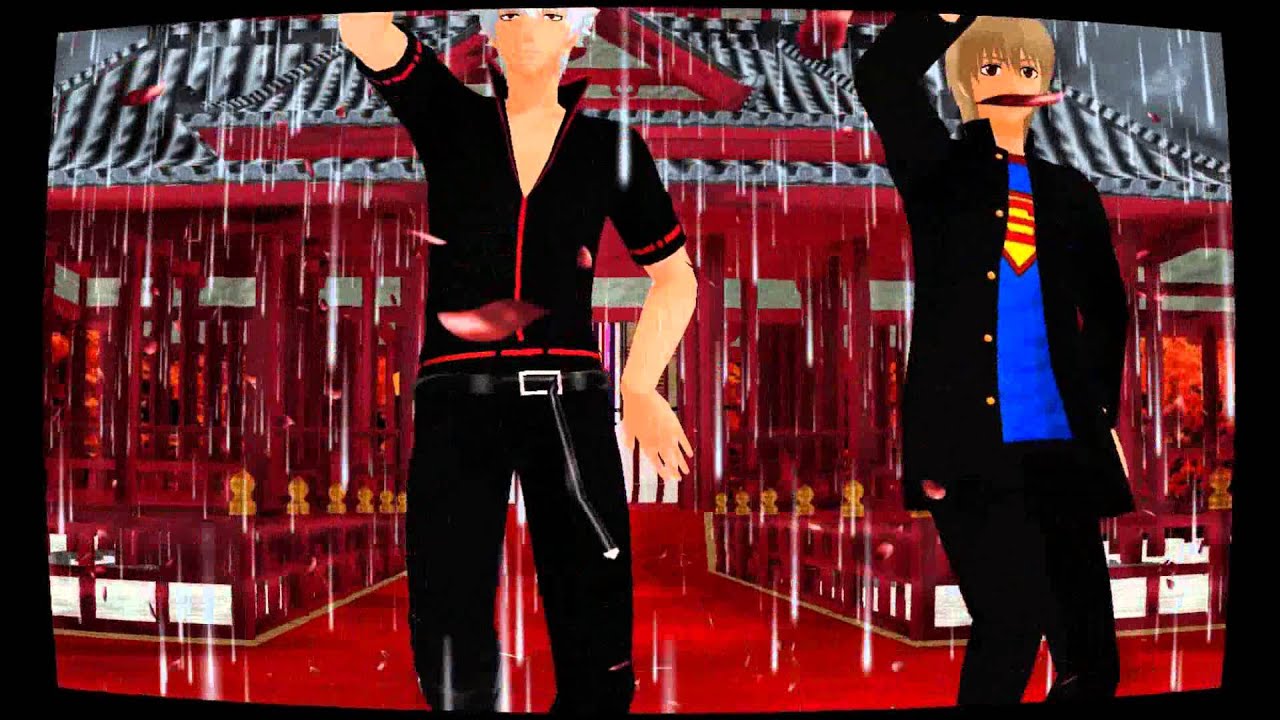 MMD (Okita,Gintoki) RAINBOWGIRL(REMIX)stylishP + Downloads