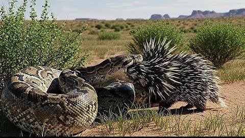 Will Python Swallow Whole Porcupine ? 🐍🦔 #Python #Porcupine  #WildlifeDocumentary #PythonVsPorcupine