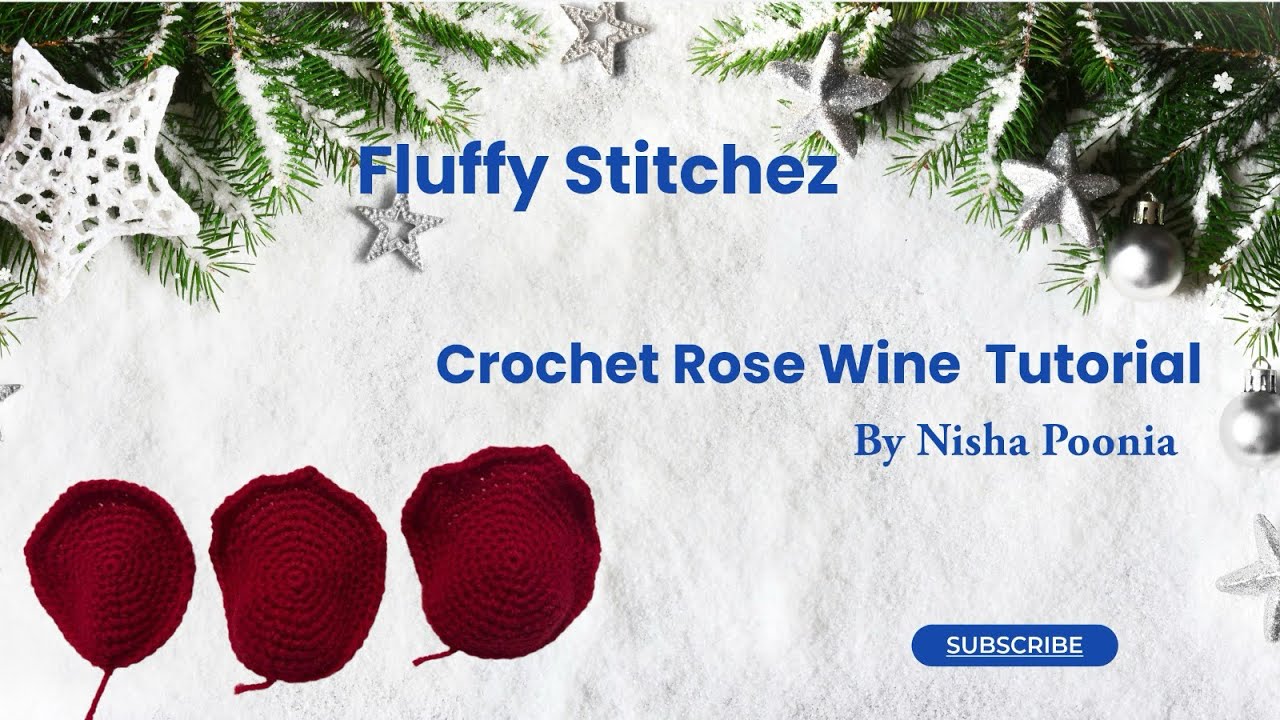 Elegant Rose Wine Crochet Flower 🌹| How to Crochet a Rose Wine Flower 🌷 